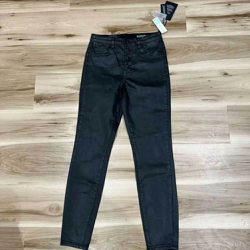 NEW Blank NYC Black Faux Leather High Rise Skinny Jeans Women’s 29